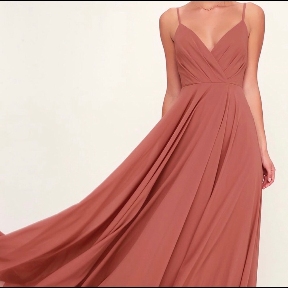 NWT Lulus All About Love Rusty Rose Maxi Dress